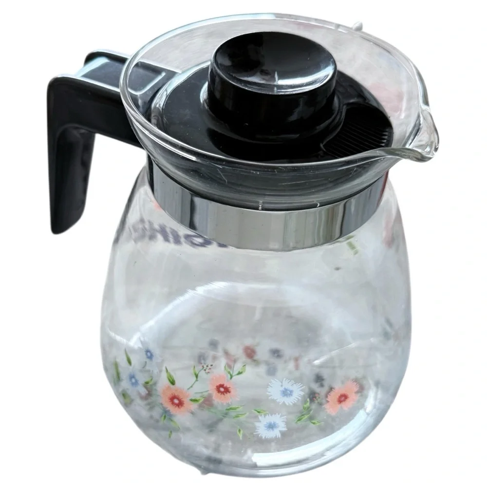 NEW Vintage Floral Glass Tea Set with Pitcher (G158/Storage) - Picture 3 of 9
